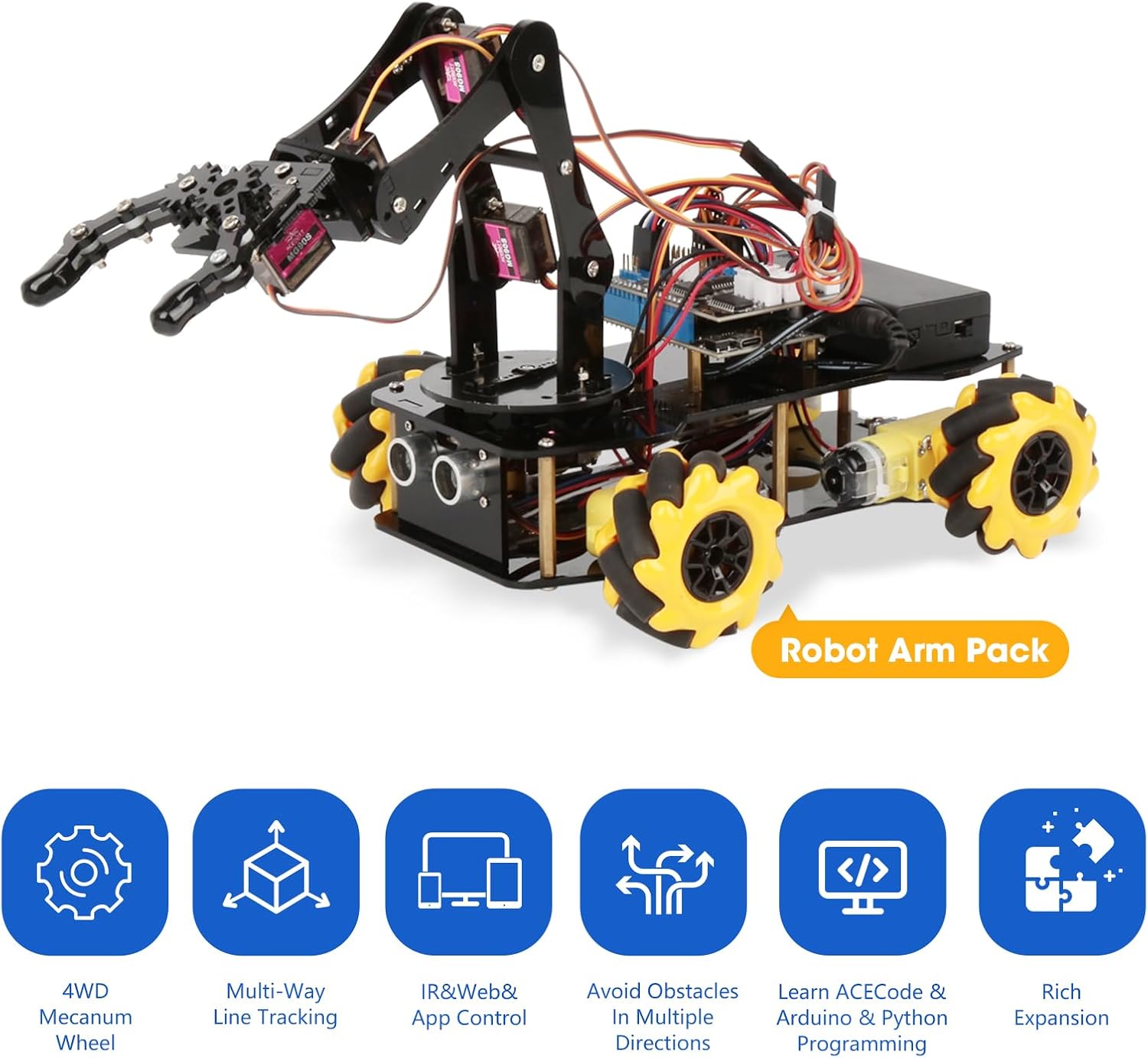ACEBOTT 5DOF Smart Robot Arm Car Kit